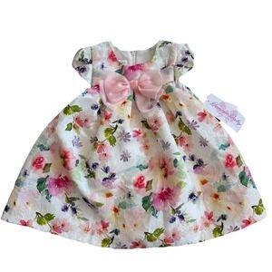 Bonnie Jean Bonnie Baby Girls Floral Dress & Diaper Cover 18 Months Easter NWT